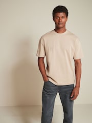 Grey/Khaki Green/Stone Relaxed Fit Heavyweight T-Shirts 3 Pack - Image 4 of 14