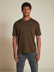 Grey/Khaki Green/Stone Relaxed Fit Heavyweight T-Shirts 3 Pack - Image 7 of 14
