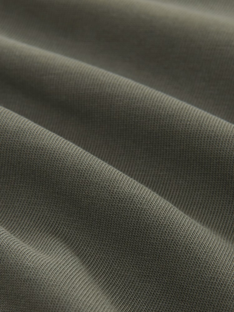 Khaki Green Long Sleeve Garment Dye Heavyweight 100% Cotton T-Shirt - Image 7 of 7