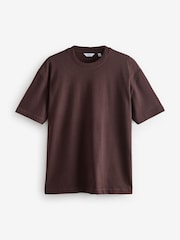Chocolate Brown Relaxed Fit Heavyweight 100% Cotton T-Shirt - Image 5 of 7