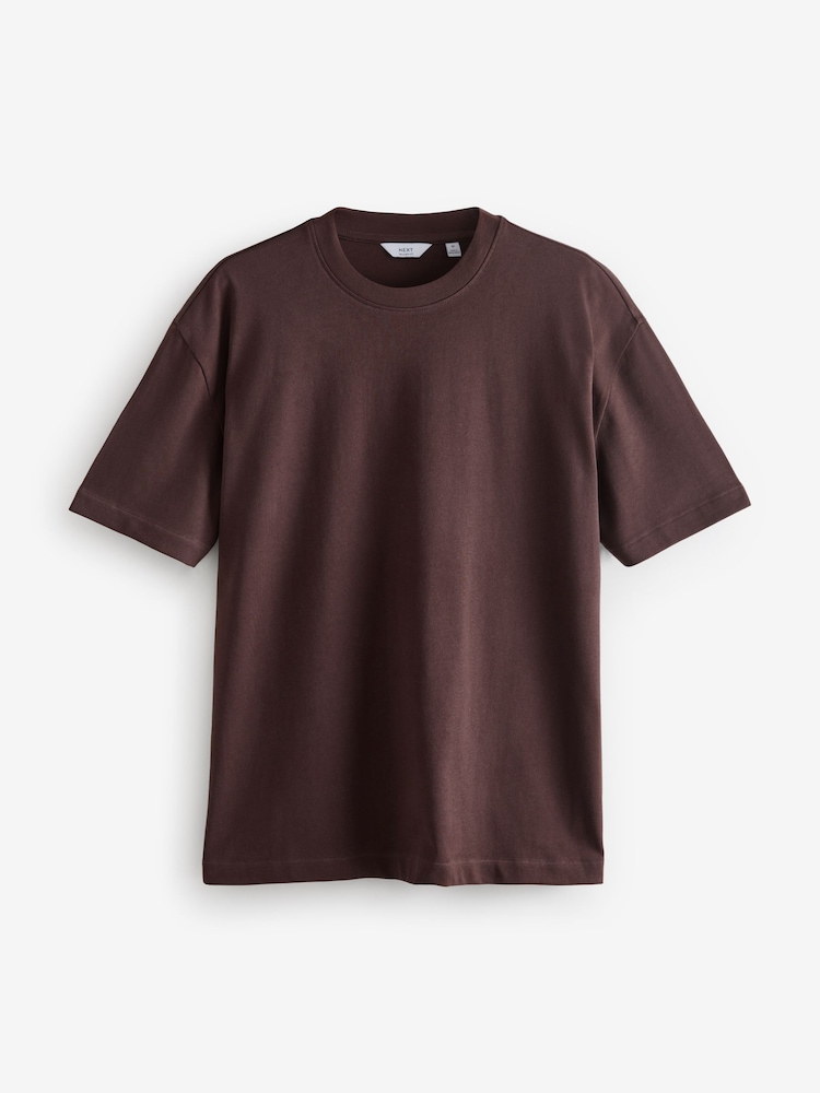 Buy Chocolate Brown Relaxed Fit Heavyweight 100% Cotton T-Shirt