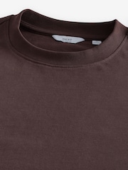 Chocolate Brown Relaxed Fit Heavyweight 100% Cotton T-Shirt - Image 7 of 7