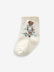 Polo Ralph Lauren Pink Baby Bear 100% Cotton Socks 3 Pack - Image 3 of 6