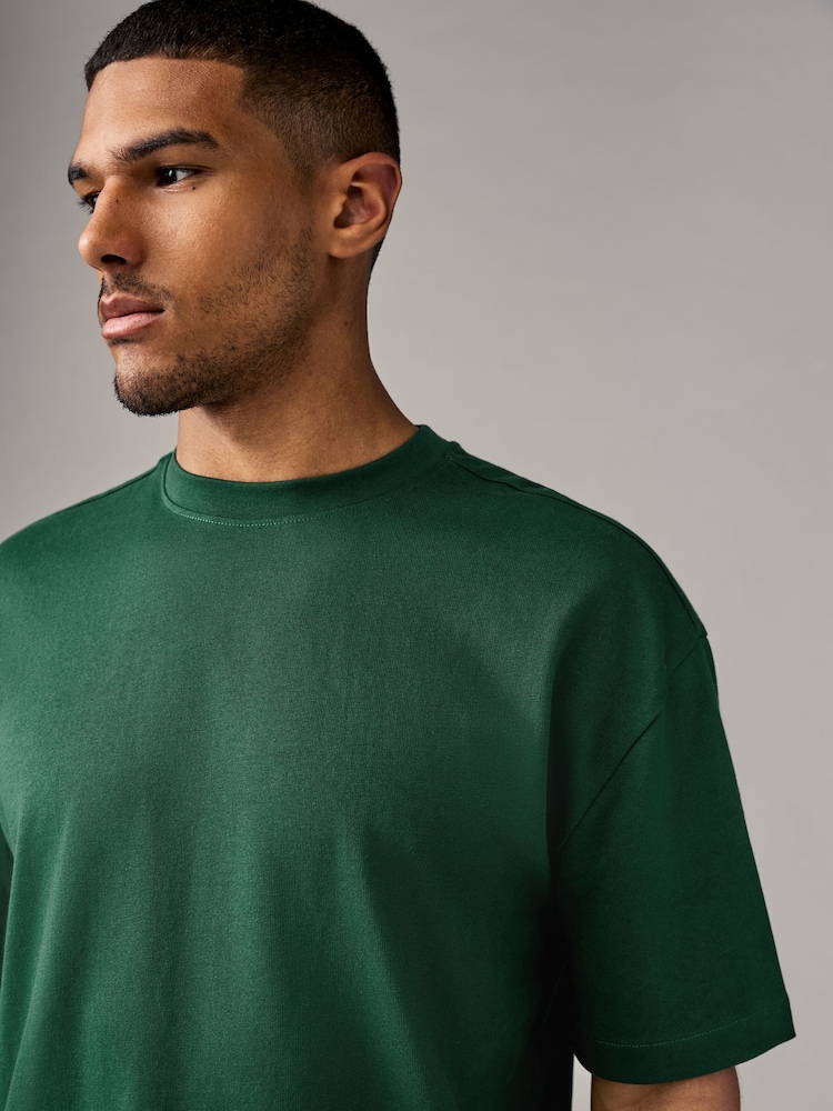 vert foncé - Coupe ample - T-shirt épais - Image 4 of 7