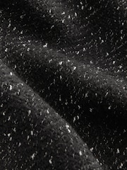 Black Textured Revere Collar Coat - Image 10 of 10