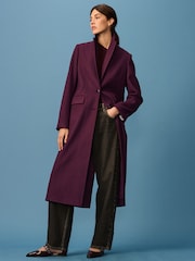 Berry Red Revere Collar Coat - Image 1 of 9