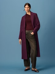 Berry Red Revere Collar Coat - Image 2 of 9