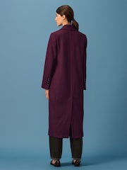 Berry Red Revere Collar Coat - Image 4 of 9