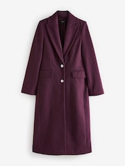 Berry Red Revere Collar Coat - Image 7 of 9