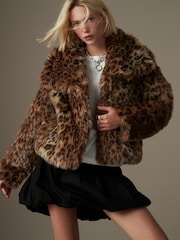 Animal Short Faux Fur Jacket - Image 1 of 8
