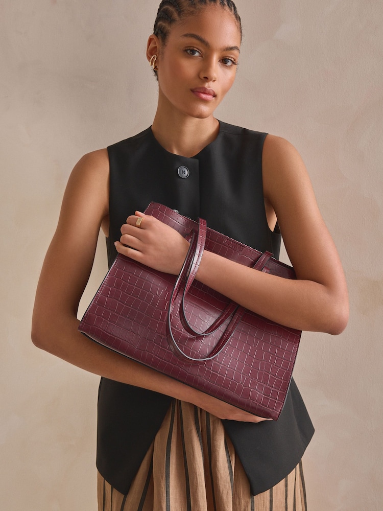 Burgunderrot - Offene, formelle Tote-Tasche - Bild 1 von 11