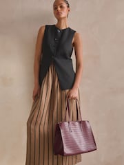 Burgunderrot - Offene, formelle Tote-Tasche - Bild 3 von 11