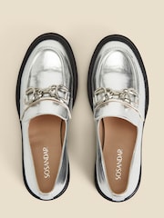 Sosandar Silver Chain Trim Chunky Loafers - Image 3 of 4