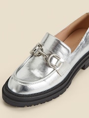 Sosandar Silver Chain Trim Chunky Loafers - Image 4 of 4