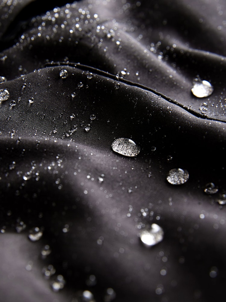 Black Hooded Parka Coat With Faux Fur Trim - Image 10 of 10