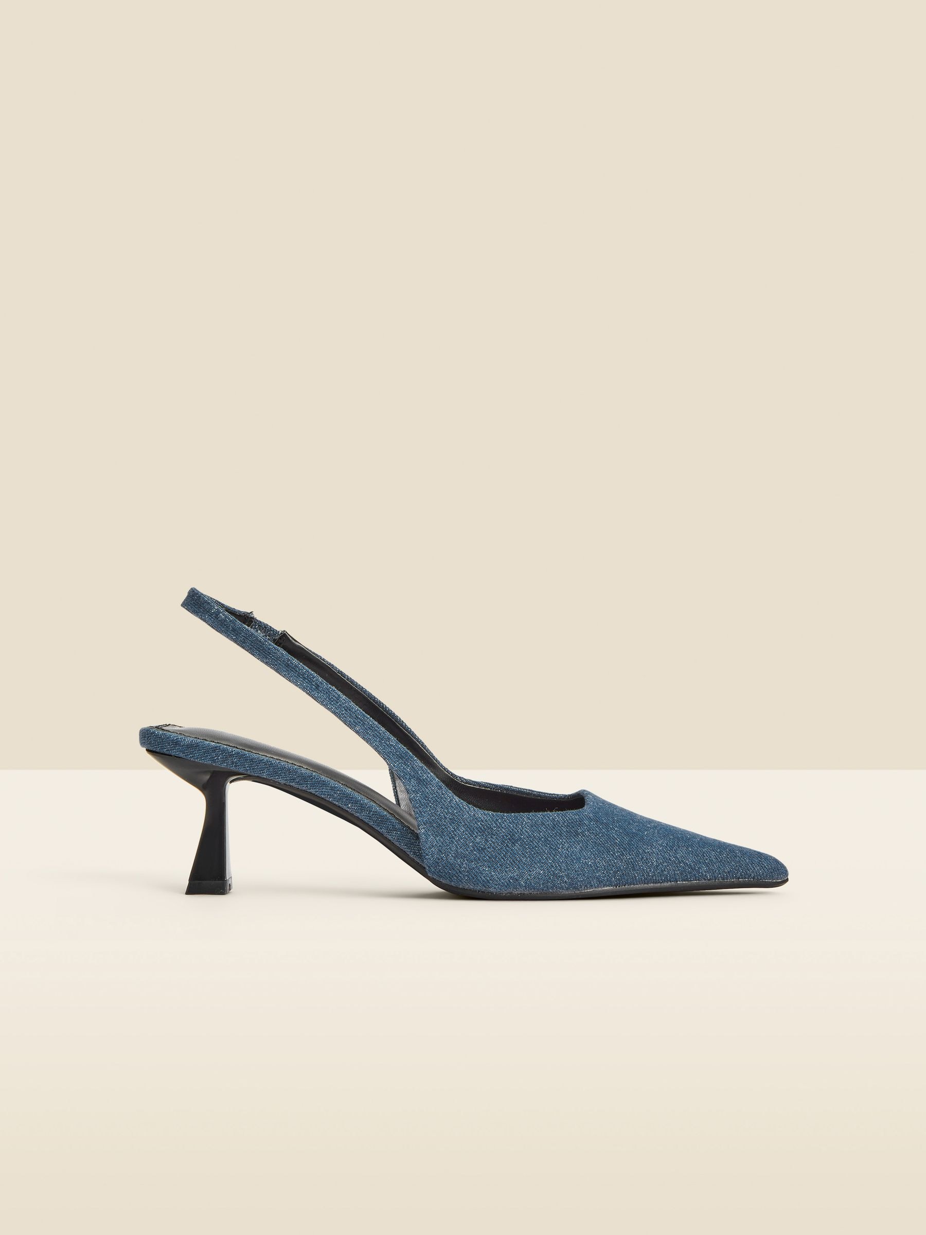 Buy Sosandar Blue Denim Kitten Heel Slingback Shoes from Next USA