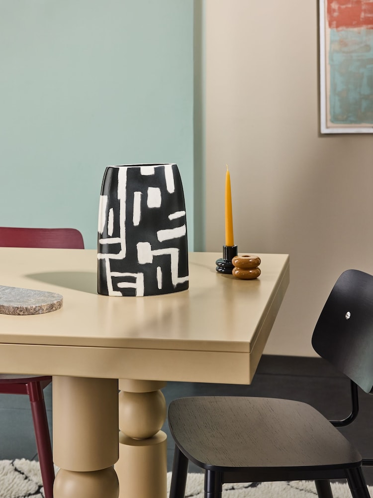 MADE.COM Monochrome Kian Hand Painted Vase - Image 1 of 3