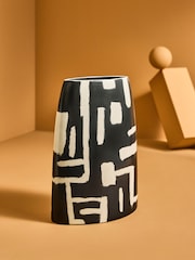 MADE.COM Monochrome Kian Hand Painted Vase - Image 2 of 3