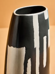 MADE.COM Monochrome Kian Hand Painted Vase - Image 3 of 3