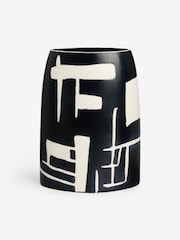 MADE.COM Monochrome Kian Hand Painted Vase - Image 4 of 4