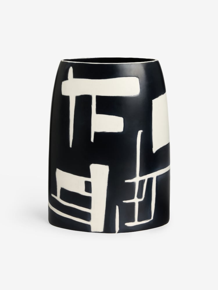 MADE.COM Monochrome Kian Hand Painted Vase - Image 4 of 4 MADE.COM Monochrome Kian Hand Painted Vase - Image 4 of 4