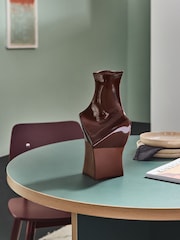MADE.COM Dark Red Chaya Sculptural Vase - Image 1 of 3