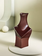 MADE.COM Dark Red Chaya Sculptural Vase - Image 2 of 3