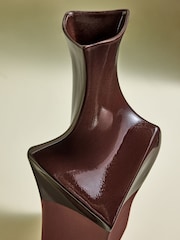 MADE.COM Dark Red Chaya Sculptural Vase - Image 3 of 3