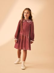 Laura Ashley Pink Velvet Peter Pan Collar Dress - Image 1 of 11