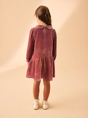 Laura Ashley Pink Velvet Peter Pan Collar Dress - Image 2 of 11