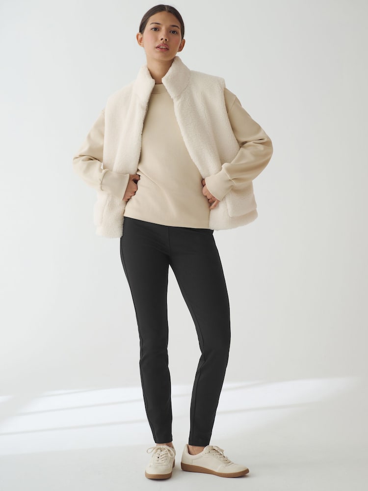 Black Fleece Lined Leggings - Image 2 of 8
