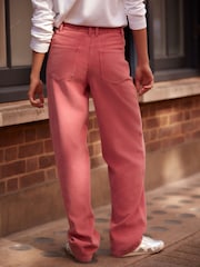 Pink Washed Cord Wide Leg 100% Cotton Trousers - Image 3 of 6