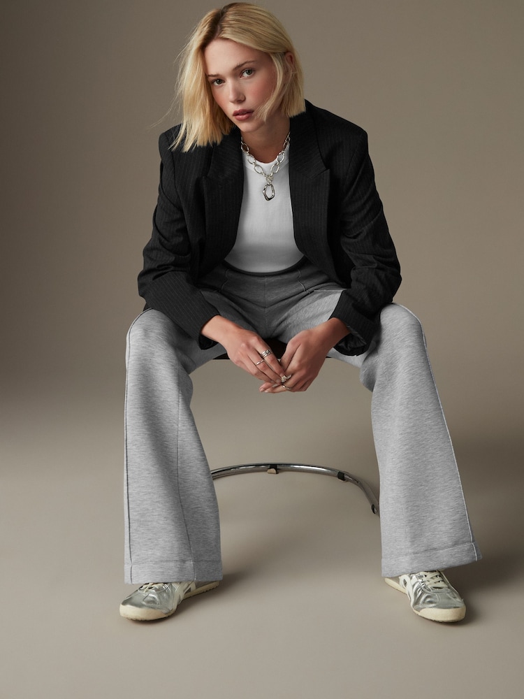 Gris - Pantalones acampanados de punto - Imagen 2 de 6