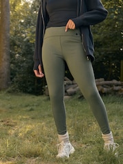 Khaki Green Elements Fleece Lined Leggings - Image 2 of 8