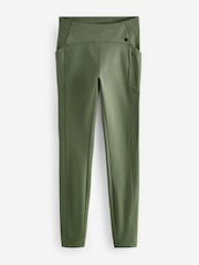Khaki Green Elements Fleece Lined Leggings - Image 6 of 8