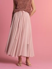 Pink Mesh Maxi Skirt - Image 4 of 8