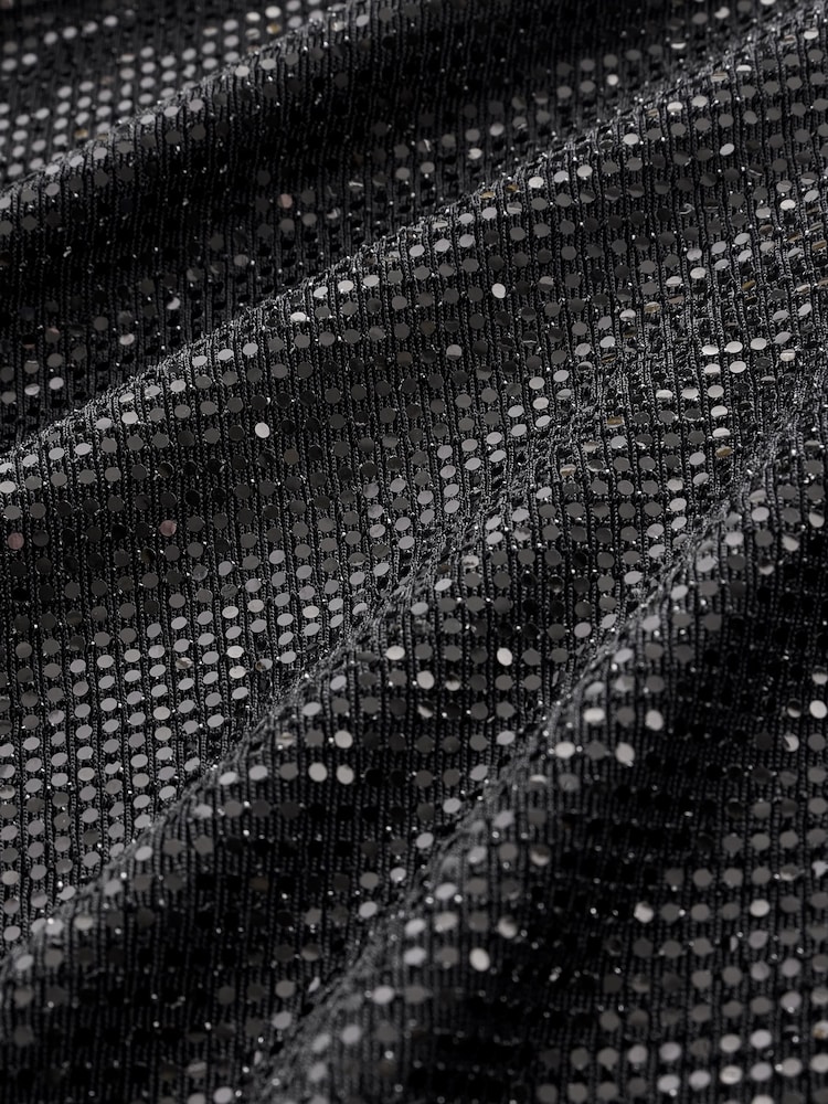 Black Sequin Wide Leg Trousers - Image 7 of 7