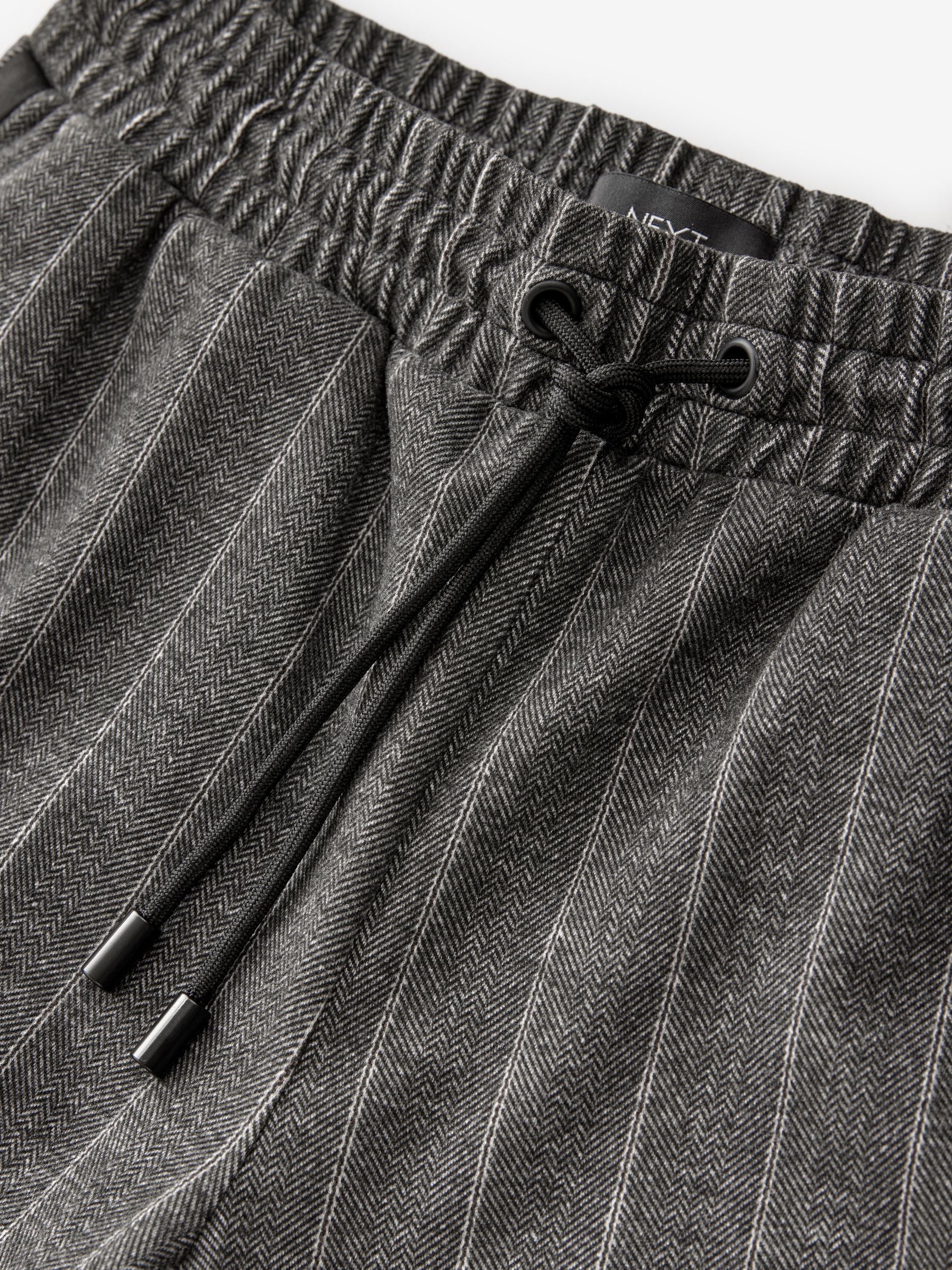 Buy Charcoal Grey Pinstripe Brushed Jersey Wide Leg Trousers from