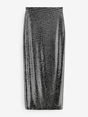 Silver Sequin Maxi Skirt - Image 5 of 6