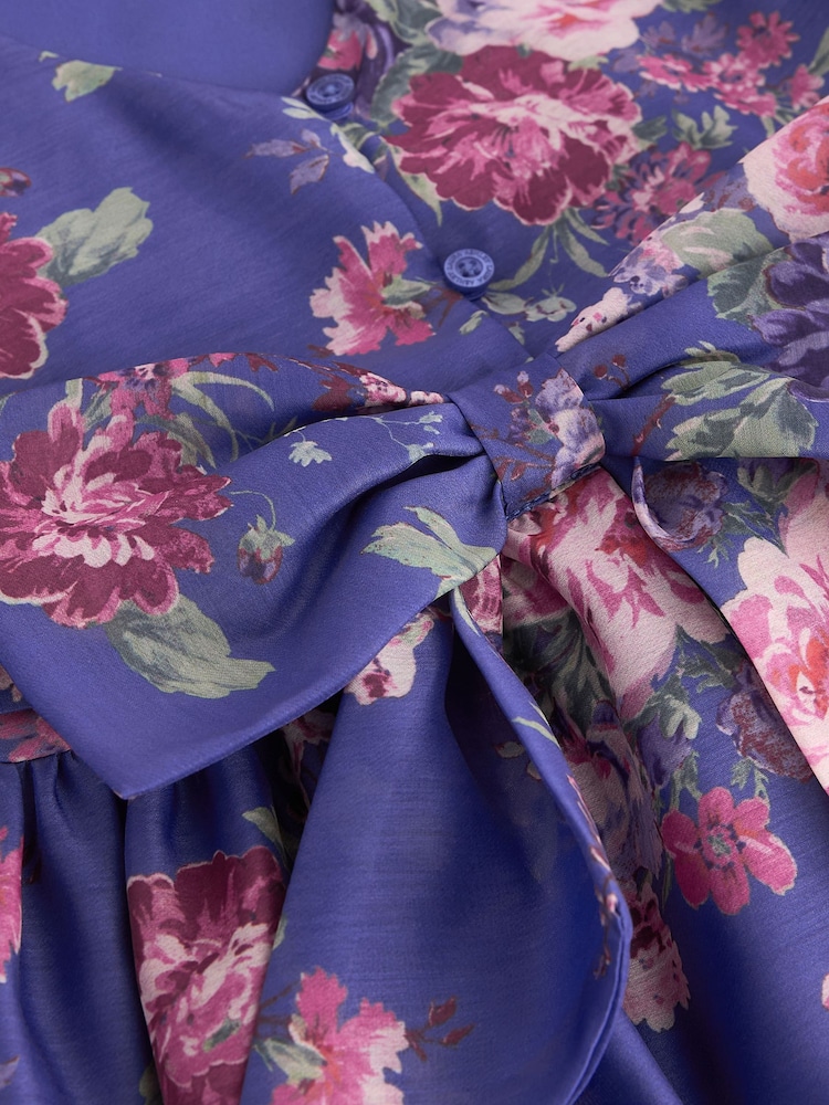Laura Ashley Blue Romantic Rose Floral Organza Prom Dress - Image 12 of 12 Laura Ashley Blue Romantic Rose Floral Organza Prom Dress - Image 12 of 12