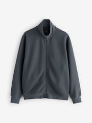 Schiefergrau - Texturierter Hoodie mit durchgehendem Reißverschluss - Image 6 of 8
