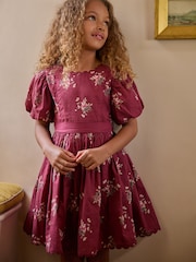 Laura Ashley Burgundy Red Ric Rac Prom Dress - Image 1 of 8