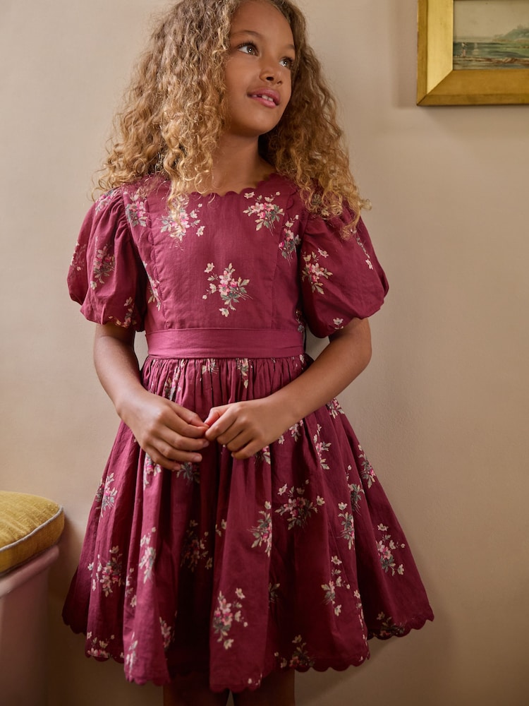 Laura Ashley Burgundy Red Ric Rac Prom Dress - Image 1 of 8