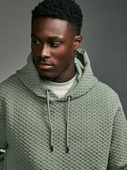 Sage Green Hooded Textured Overhead Hoodie - Image 1 of 8