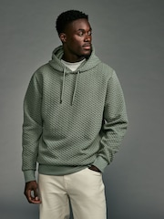 Sage Green Hooded Textured Overhead Hoodie - Image 2 of 8