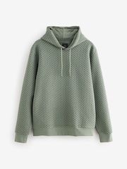 Sage Green Hooded Textured Overhead Hoodie - Image 6 of 8