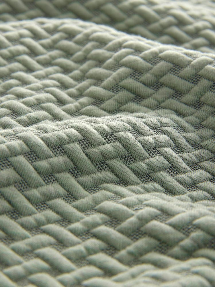 Sage Green Hooded Textured Overhead Hoodie - Image 8 of 8