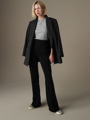 Black Flared Jersey Trousers - Image 1 of 7