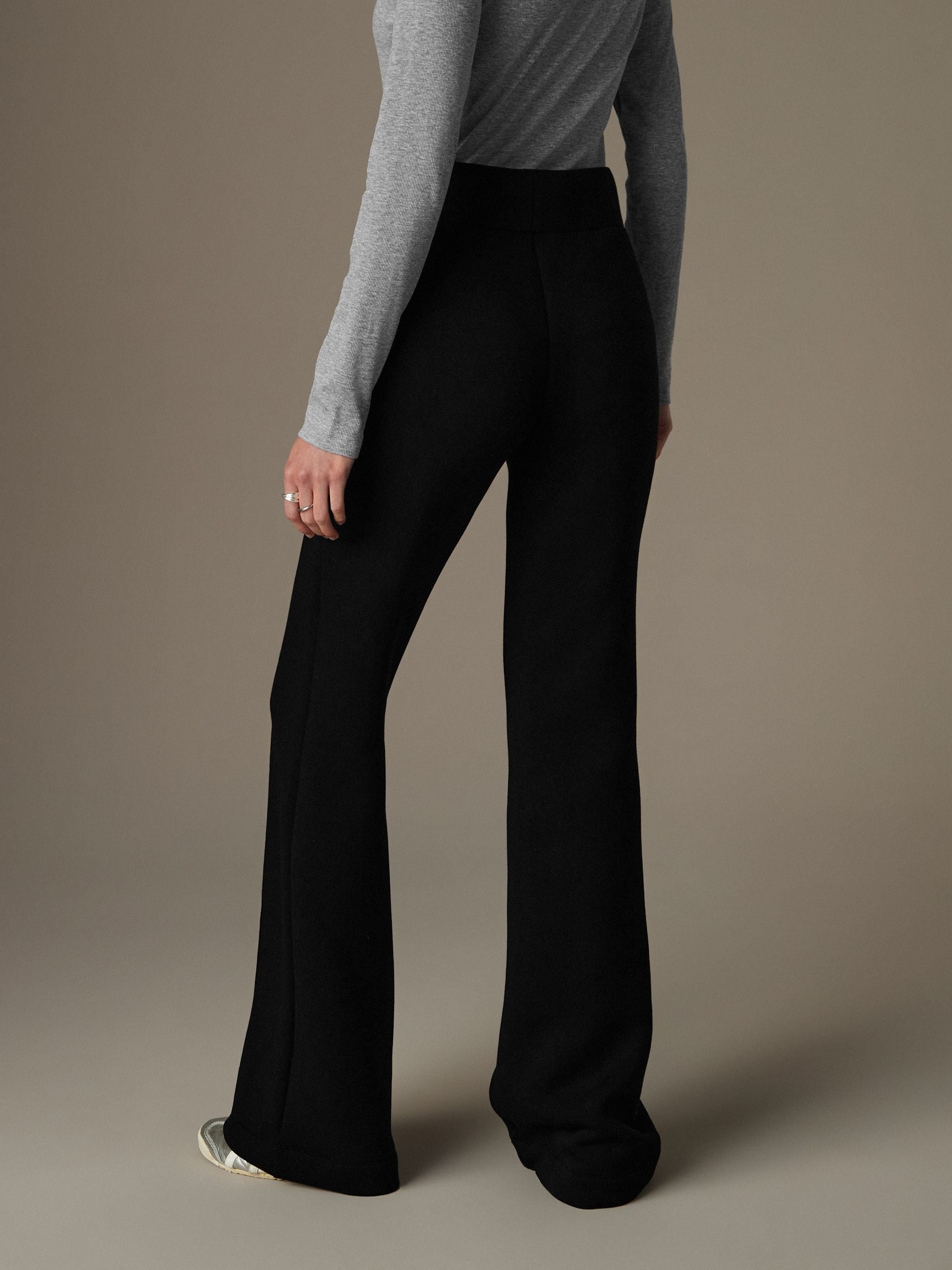 Buy Black Flared Jersey Trousers from the Next UK online shop