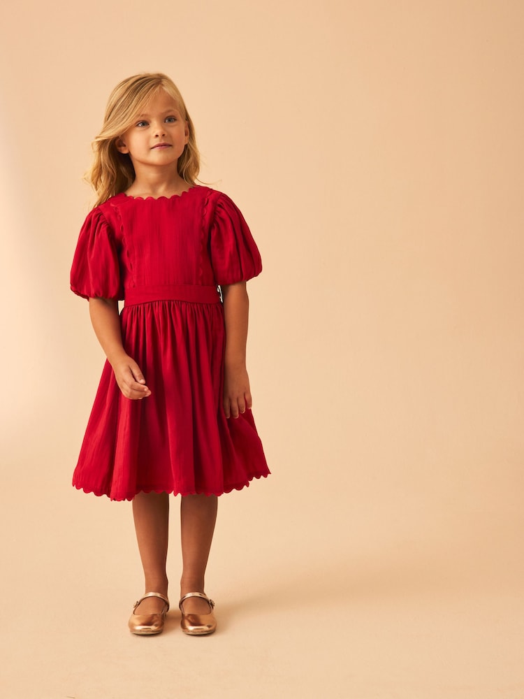 Laura Ashley Raspberry Pink Ric Rac Prom Dress - Image 1 of 8